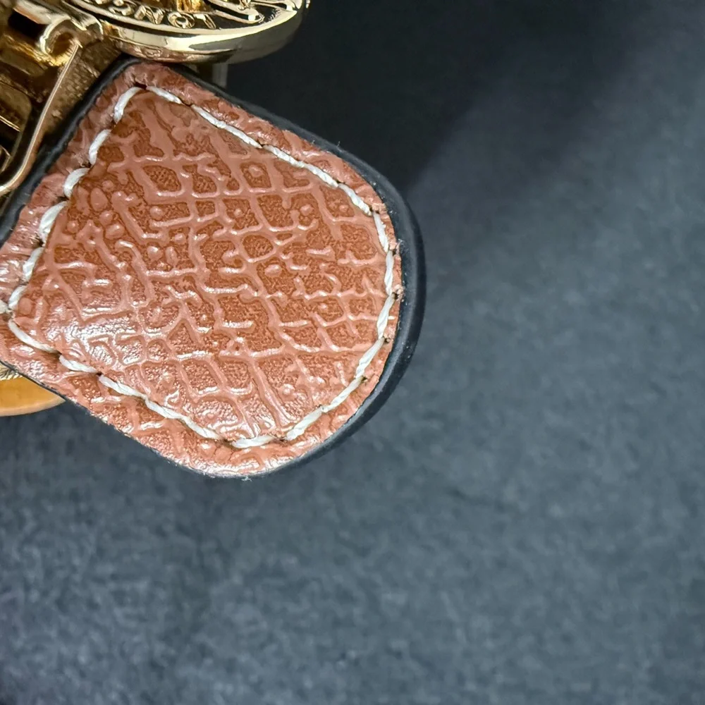 Mini Crossbody Bag Top Handle Yellow Sand Brown Leather Trim+ Strap